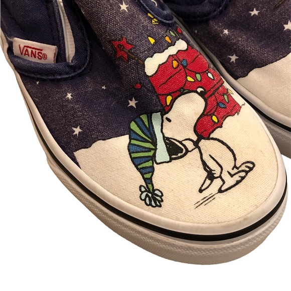 Vans• Peanuts Christmas Slip-On Shoes - size 12.5 - Picture 3 of 7